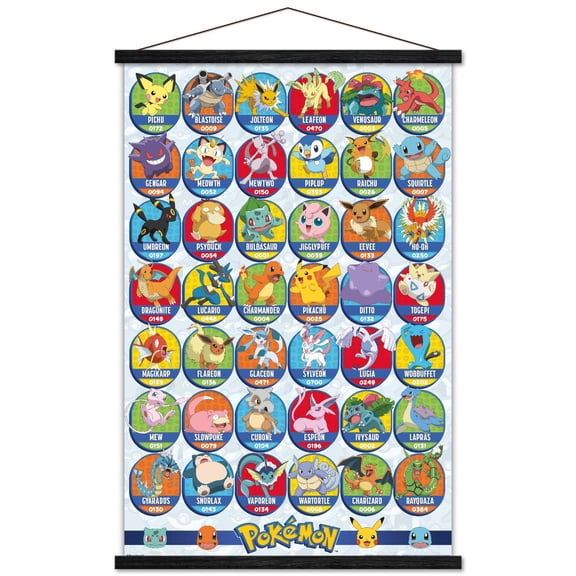 Pokémon: All-Time Favorites - Grid Wall Poster with Magnetic Frame, 22.375" x 34"