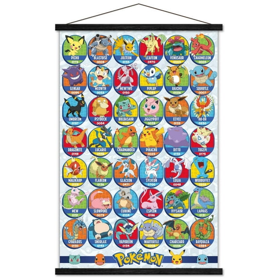 Pokémon: All-Time Favorites - Grid Wall Poster with Magnetic Frame, 22.375" x 34"