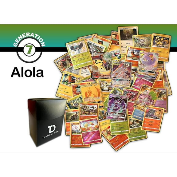Alola Generation 7 TCG Random Assortment Bundle || Guaranteed Ultra Rare + 20 Random Cards + Dan123yal Deck Box || Pokémon Card Bundle