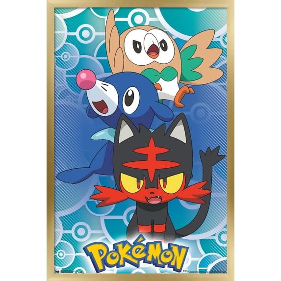 Pokemon - Alola Region Wall Poster, 22.375" x 34", Framed