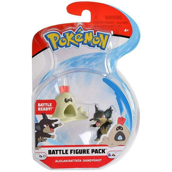 Pokmon Alolan Rattata & Sandygast Collectible Figures, 2 Pack