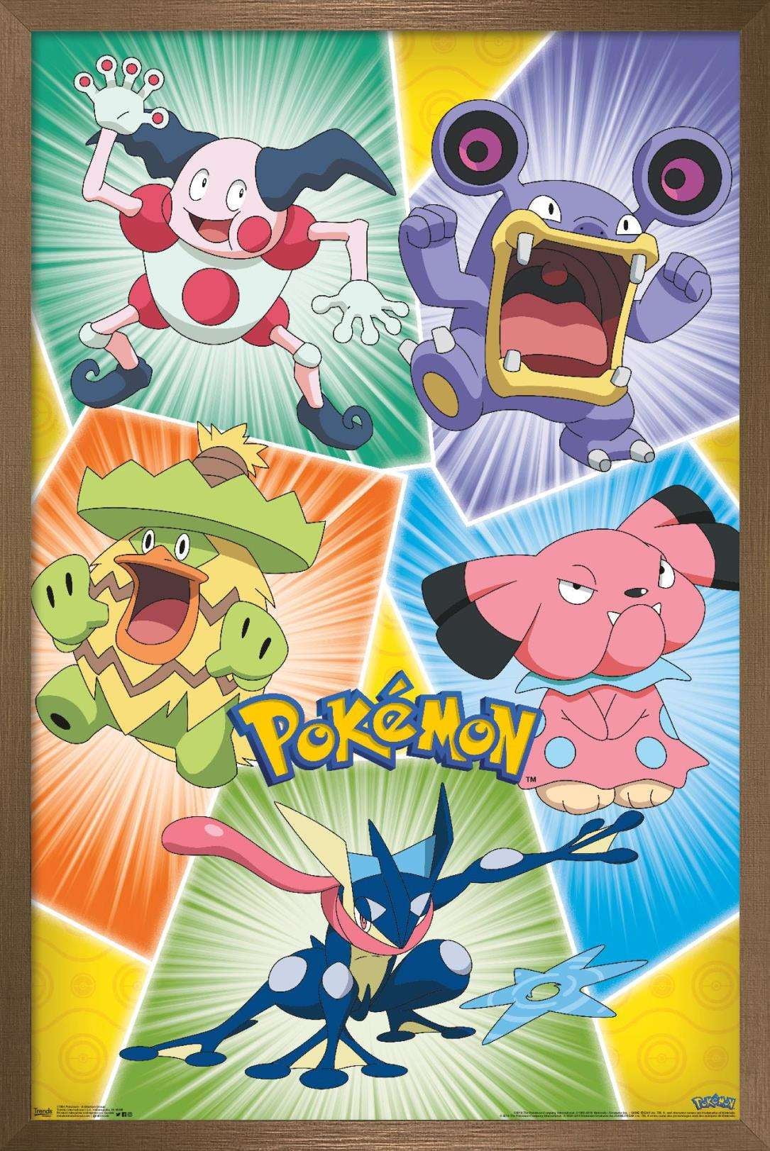 Pokemon - Animation Group Wall Poster, 14.725" x 22.375", Framed