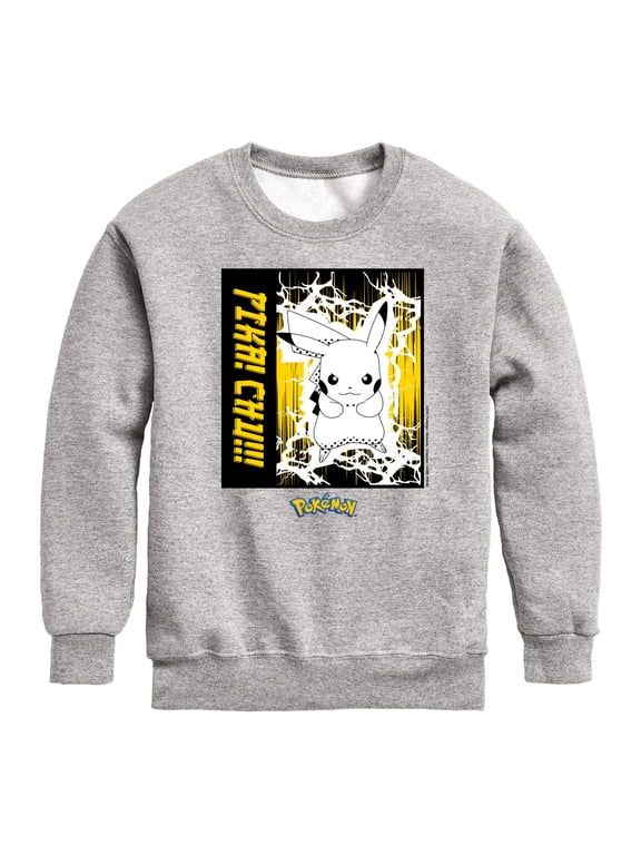 Pokémon - Anime Lightning Scene Boys' Graphic Long Sleeve Fleece Sweatshirt