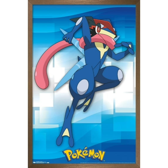 Pokemon - Ash-Greninja Wall Poster, 14.725" x 22.375", Framed
