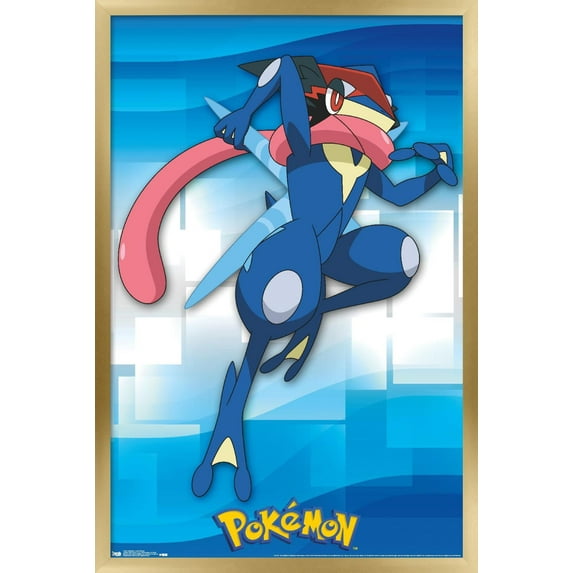 Pokemon - Ash-Greninja Wall Poster, 14.725" x 22.375", Framed