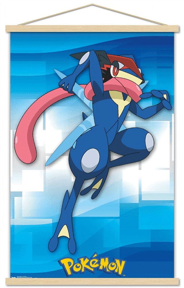 Pokemon - Ash-Greninja Wall Poster with Magnetic Frame, 22.375" x 34"
