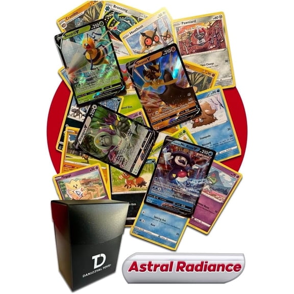 Pokémon Astral Radiance TCG Random Assortment Bundle || Guaranteed Ultra Rare + 30 Random Cards + Dan123yal Deck Box