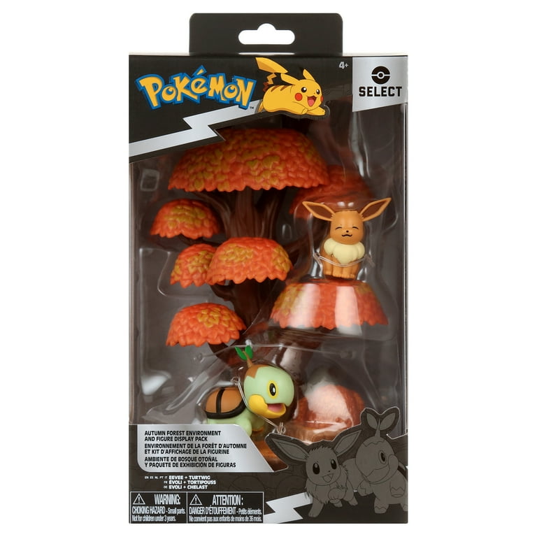 Pokemon Autumn Forest Display Set with Eevee and Turtwig Battle