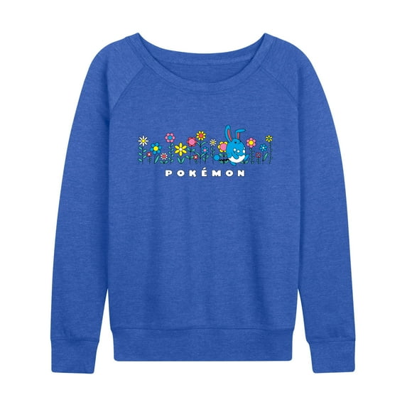 Pokémon - Azumarill Flowers - Women's French Terry Long Sleeve Pullover