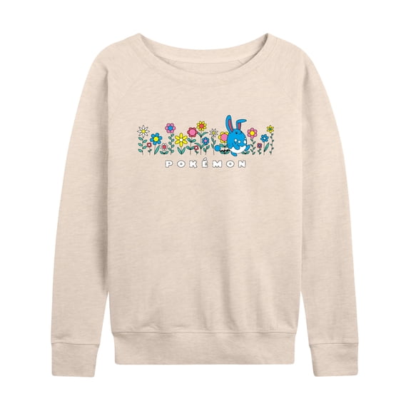 Pokémon - Azumarill Flowers - Women's French Terry Long Sleeve Pullover