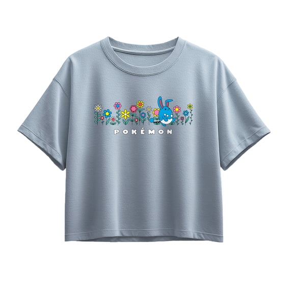 Pokémon - Azumarill Flowers Girls' Short Sleeve Boxy Graphic T-Shirt