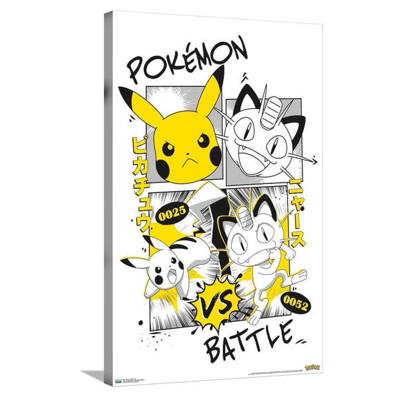 Pokémon - Battle Anime Canvas Wall Poster, 22.375" x 34"