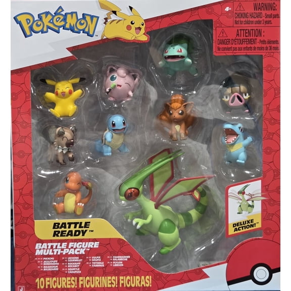 Pokemon Battle Figure Multi-Pack Deluxe Action Figure Set, 10-Pack with Pikachu, Charmander, Squirtle & Flygon