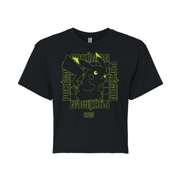 Pokémon - Battle Mode - Juniors Cropped Cotton Blend T-Shirt