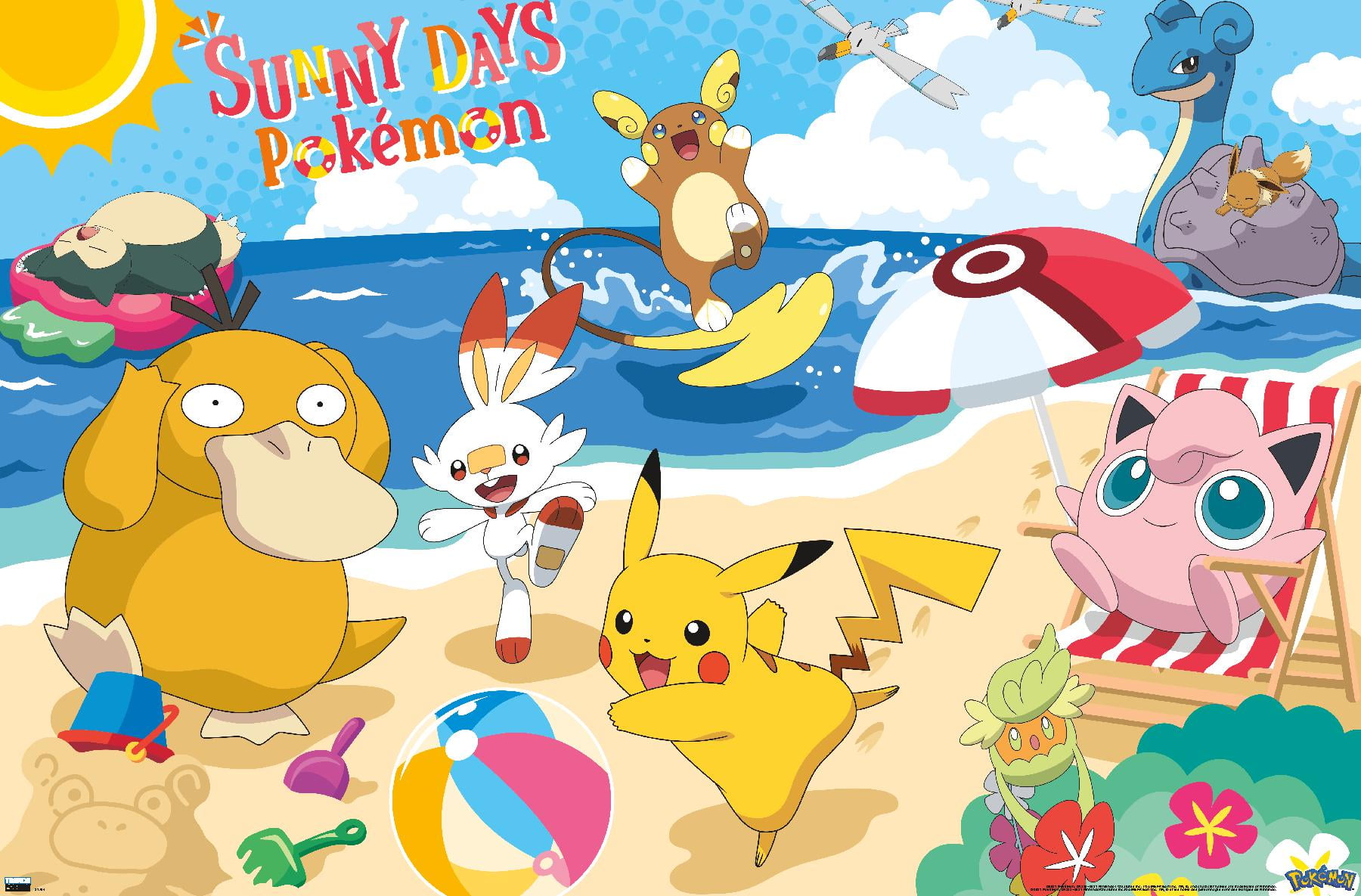Pokémon - Beach Party Wall Poster, 22.375" x 34"