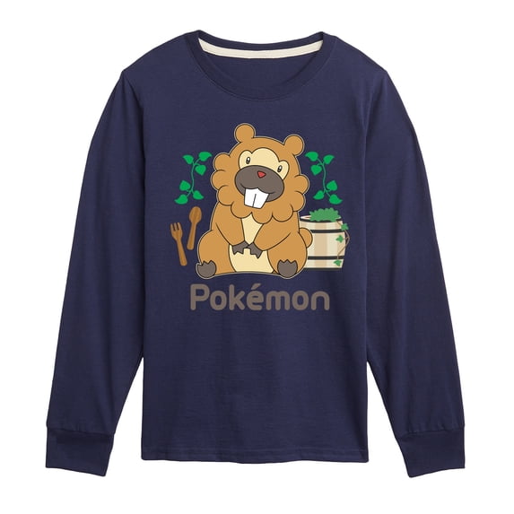 Pokémon - Bidoof Cafe - Boys Youth Long Sleeve T-Shirt