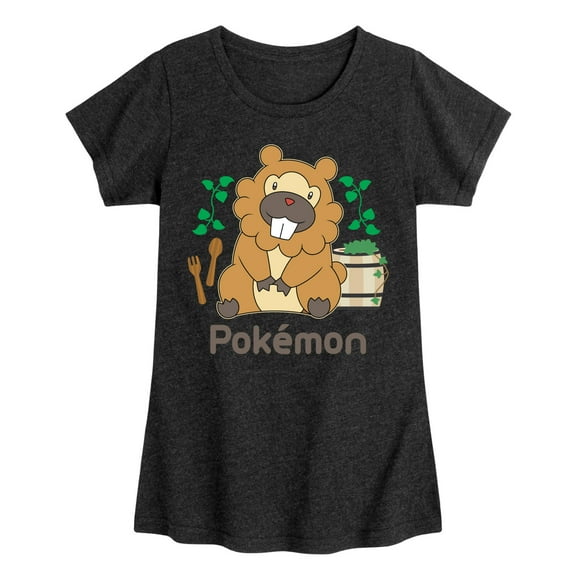 Pokémon - Bidoof Cafe - Girls Youth Fitted Short Sleeve T-Shirt