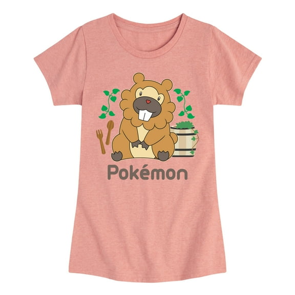 Pokémon - Bidoof Cafe - Girls Youth Fitted Short Sleeve T-Shirt