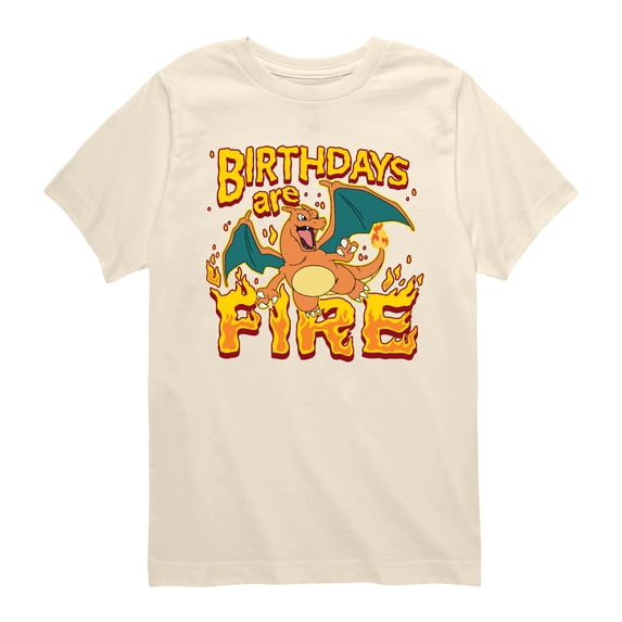 Pokémon - Birthdays Fire Charizard - Youth Boys Short Sleeve Graphic T-Shirt