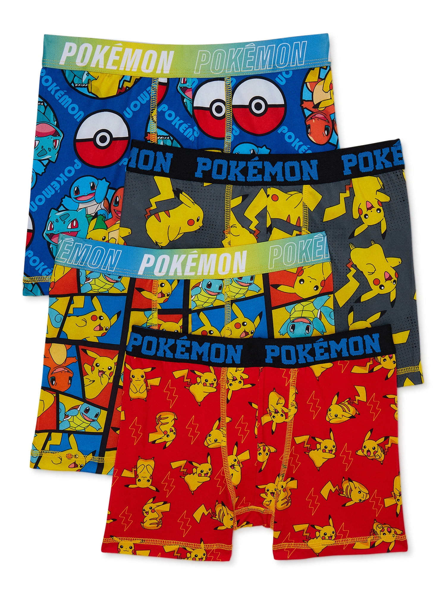 4Pcs/pack Kawaii Pokemon Pikachu Anime Kids Cotton Underwear Boys