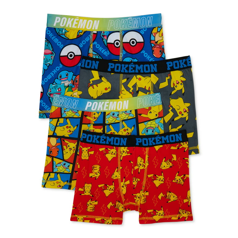 Pokémon Boy's Boxer Briefs Underwear, 4-pack, Sizes 4-14