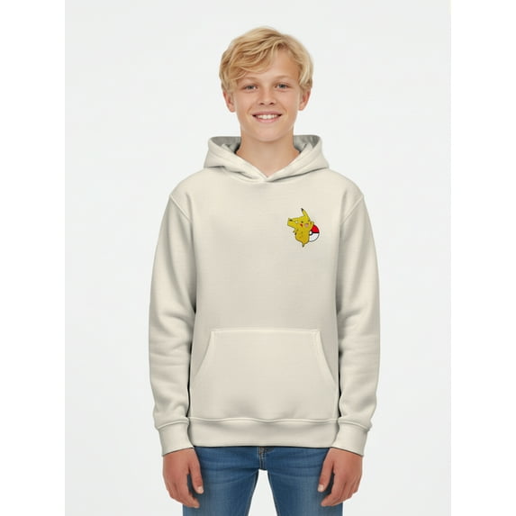 Pokémon Little and Big Boys Pikachu Graphic Hoodie with Embroidery ...