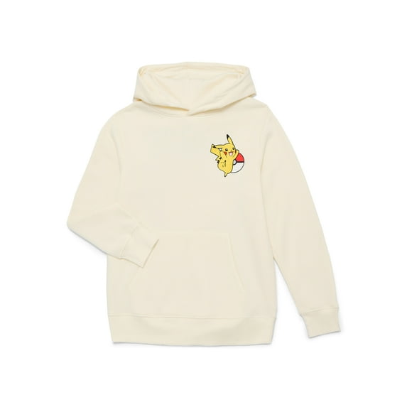 Pokémon Little and Big Boys Pikachu Graphic Hoodie with Embroidery ...