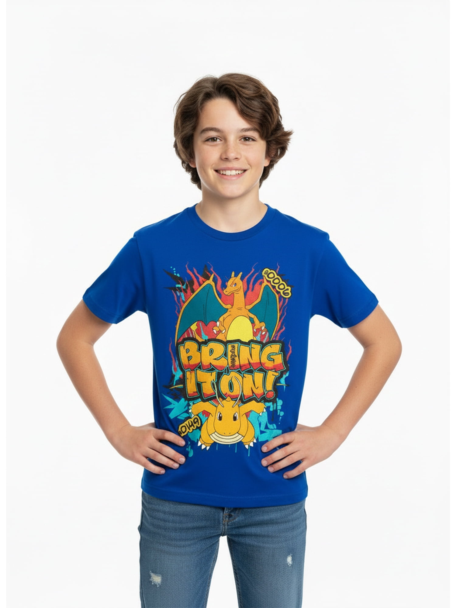 Pokémon, Boys' & Big Boys' Graphic T-Shirt, Bring it on, Sizes XS