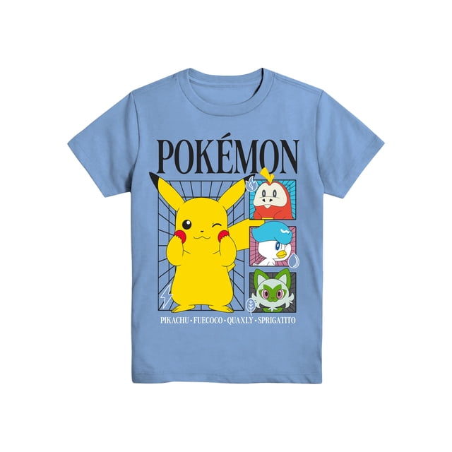 Pokémon, Boys' & Big Boys', Paldea Grid, Short Sleeve, Graphic Tee, Sizes 4-18