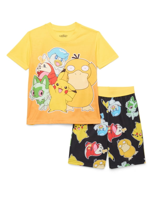 Pokémon Boys Graphic Print Tee and Shorts Sleep Set, 2-Piece, Sizes 4-12