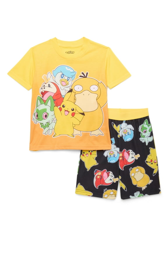 Pokémon Boys Graphic Print Tee and Shorts Sleep Set, 2-Piece, Sizes 4-12