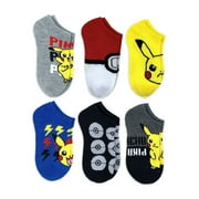 Pokémon, Boys No-Show Socks, 6-Pack, Sizes S-L
