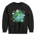 thumbnail image 1 of Pokémon - Bulba Pattern - Youth Crewneck Fleece Sweatshirt, 1 of 5