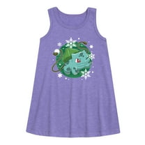 Pokémon - Bulba Pattern - Youth Girls A-line Dress
