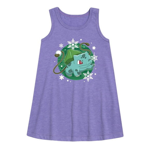 Pokémon - Bulba Pattern - Youth Girls A-line Dress