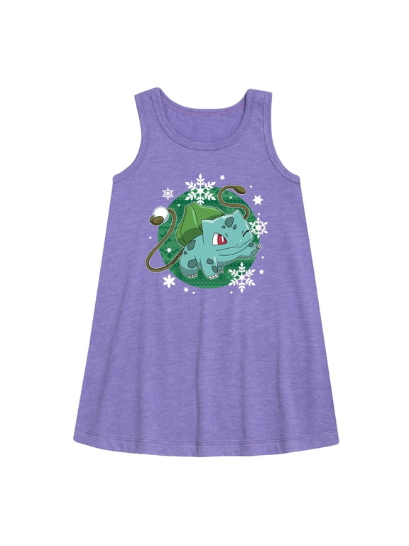 - Bulba Pattern Girls' Graphic Sleeveless Aline Dress
