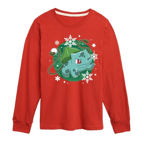 Pokémon - Bulba Pattern - Youth Long Sleeve Graphic T-Shirt