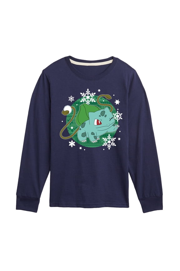 Pokémon - Bulba Pattern - Youth Long Sleeve Graphic T-Shirt