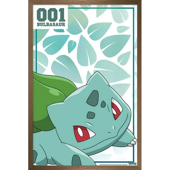 Pokémon - Bulbasaur 001 Wall Poster, 14.725" x 22.375", Framed