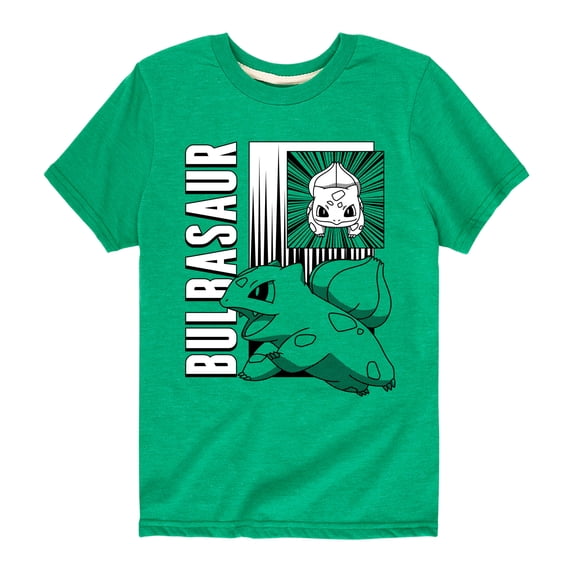 Pokémon - Bulbasaur Anime Battle - Youth Short Sleeve Graphic T- Shirt