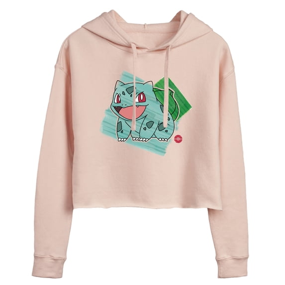 Pokémon - Bulbasaur Marker White Only Women's Cropped Graphic Hoodie