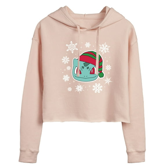 Pokémon - Bulbasaur Snowflakes - Juniors Cropped Pullover Hoodie