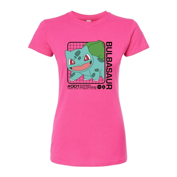 Pokémon - Bulbasaur Stats - Juniors Fitted Graphic T-Shirt