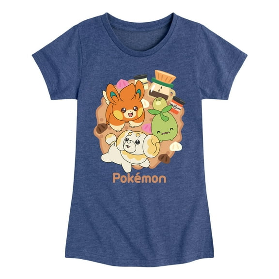 Pokémon - Cafe Group - Girls Youth Fitted Short Sleeve T-Shirt
