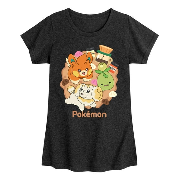 Pokémon - Cafe Group - Girls Youth Fitted Short Sleeve T-Shirt