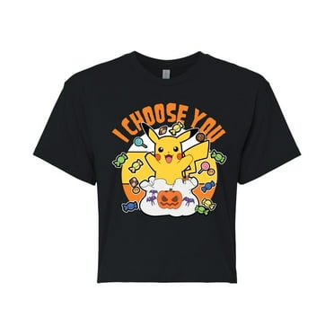 Pokémon - Candy I Choose You - Juniors Cropped Cotton Blend T-Shirt