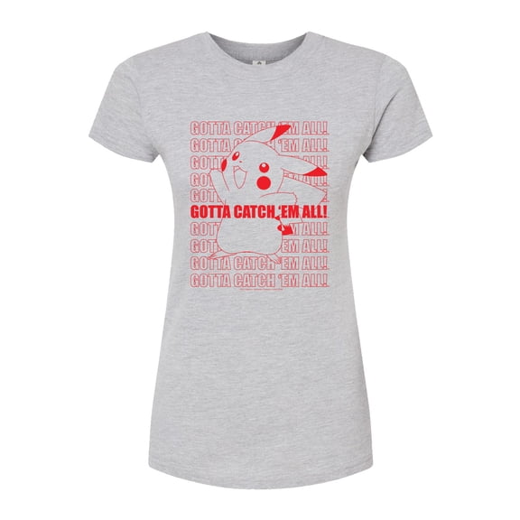 Pokémon - Catch em All Thank You - Juniors Fitted Graphic T-Shirt