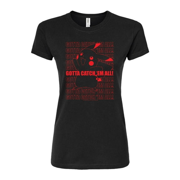 Pokémon - Catch em All Thank You - Juniors Fitted Graphic T-Shirt