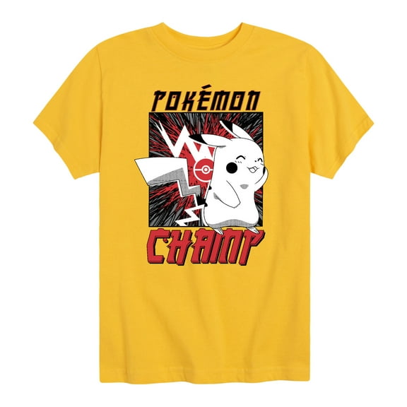 Pokémon - Champ Pikachu Shy - Youth Short Sleeve Graphic T- Shirt