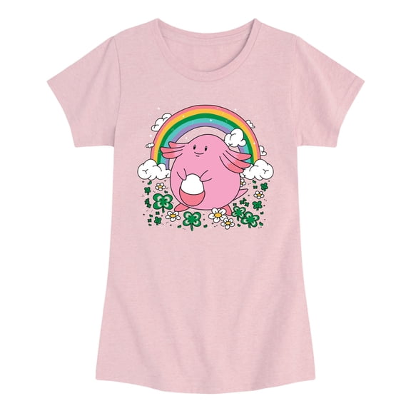 Pokémon - Chansey St. Patty's - Youth Girls Fitted Short Sleeve T-Shirt